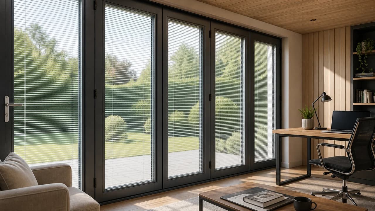 Smart Blinds in Glass - Garden room glazing
