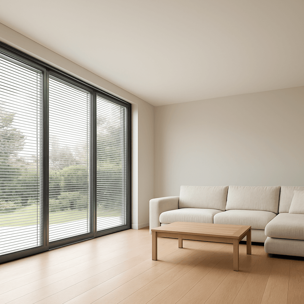 Smart Blinds in Glass - Large living-room doors