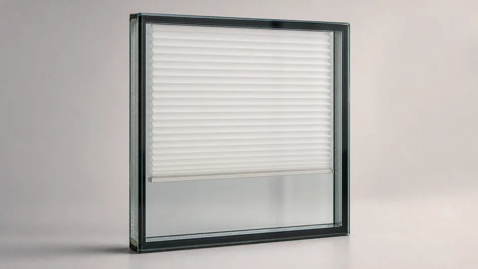 Smart Blinds in Glass - Pleated blind detail