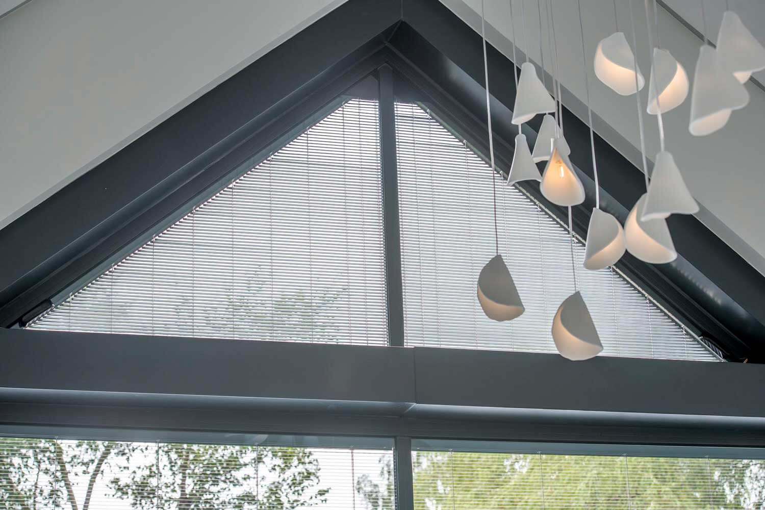 Blinds in Glass in Baldock: integral blinds in apex gable glazing
