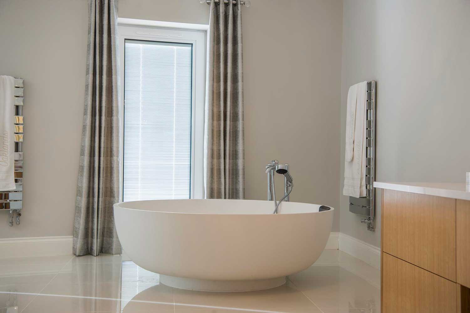 Blinds in Glass in Baldock: integral blinds in a bathroom window