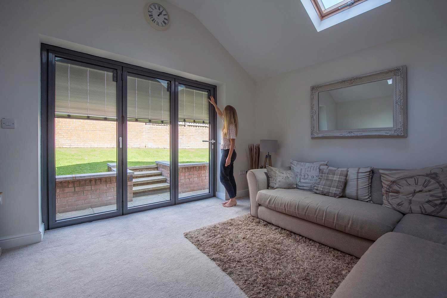 Blinds in Glass in Baldock: magnetically controlled integral blinds in bifold doors