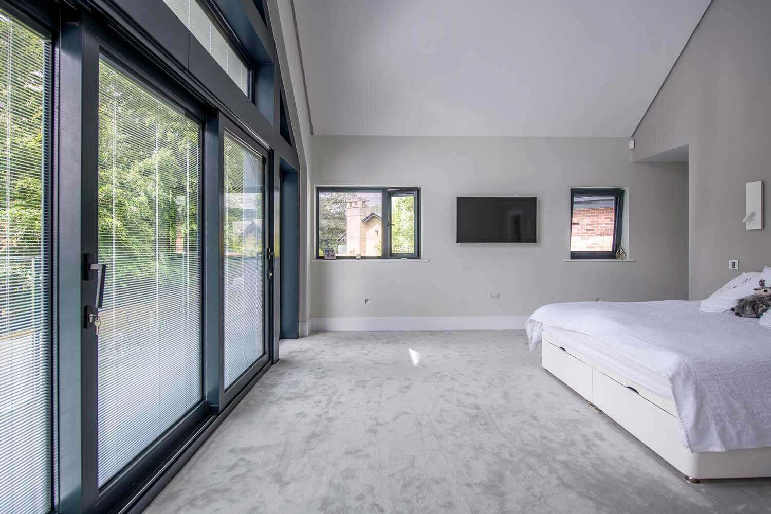 Blinds in Glass in Baldock: integral blinds in master-bedroom sliding doors