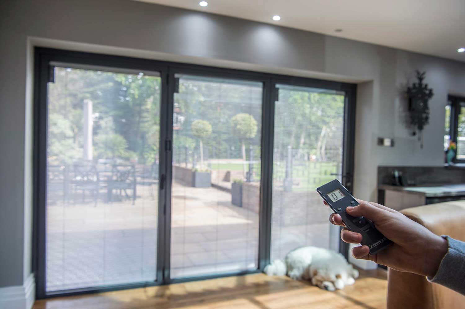 Blinds in Glass in Baldock: remote-controlled integral blinds in patio doors