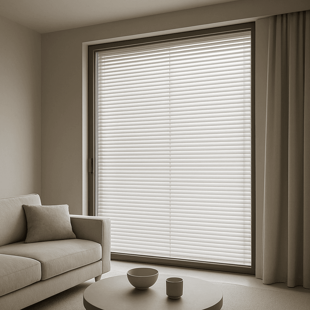 Uni-Blinds sealed unit with an integral blind protected inside the glass.